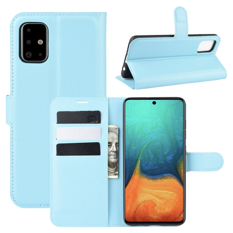For Galaxy A71 Litchi Texture Horizontal Flip Protective Case with Holder & Card Slots & Wallet