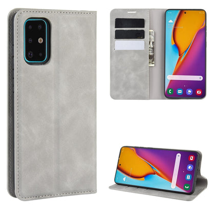For Galaxy S11 Retro-skin Business Magnetic Suction Leather Case with Holder & Card Slots & Wallet