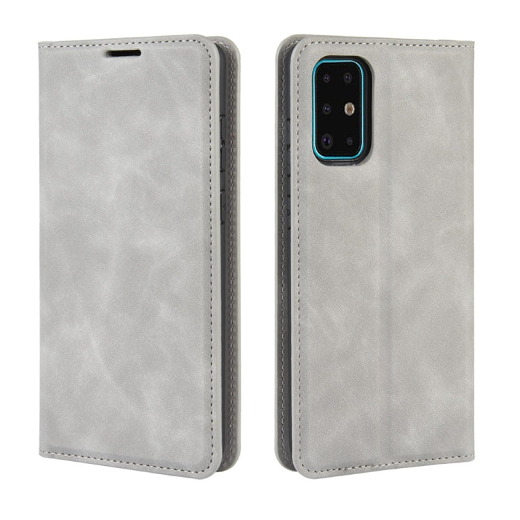 For Galaxy S11 Retro-skin Business Magnetic Suction Leather Case with Holder & Card Slots & Wallet