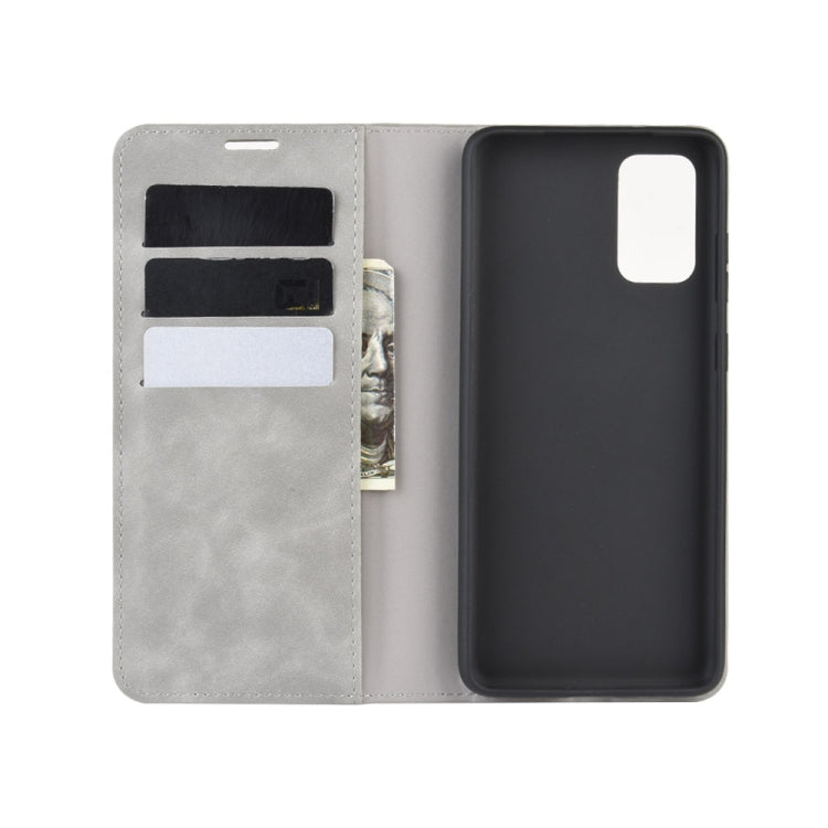 For Galaxy S11 Retro-skin Business Magnetic Suction Leather Case with Holder & Card Slots & Wallet
