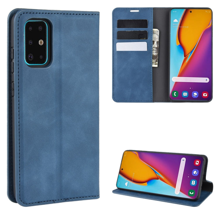 For Galaxy S11 Retro-skin Business Magnetic Suction Leather Case with Holder & Card Slots & Wallet
