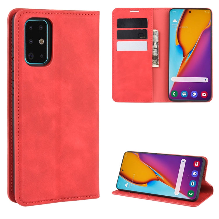For Galaxy S11 Retro-skin Business Magnetic Suction Leather Case with Holder & Card Slots & Wallet
