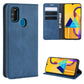 For Galaxy M30s Retro-skin Business Magnetic Suction Leather Case with Holder & Card Slots & Wallet