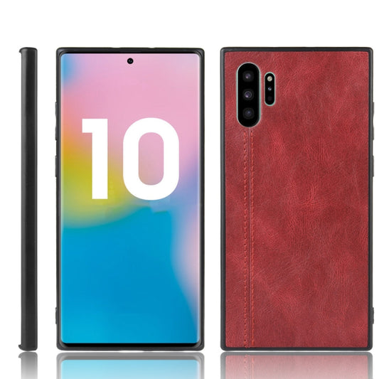 For Samsung Galaxy Note10+/Note10 Plus Shockproof Sewing Cow Pattern Skin PC + PU + TPU Case