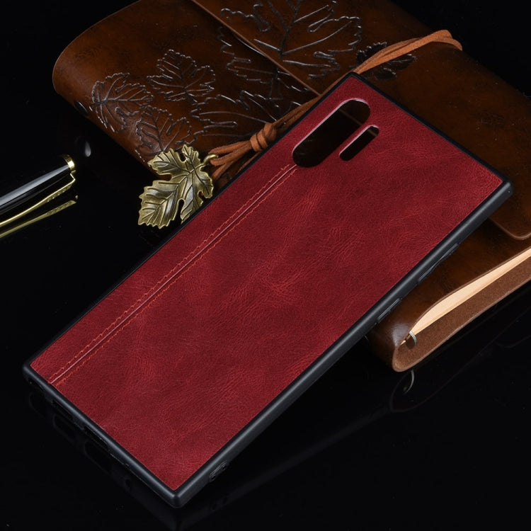 For Samsung Galaxy Note10+/Note10 Plus Shockproof Sewing Cow Pattern Skin PC + PU + TPU Case