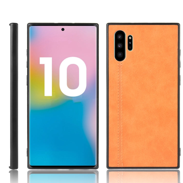 For Samsung Galaxy Note10+/Note10 Plus Shockproof Sewing Cow Pattern Skin PC + PU + TPU Case