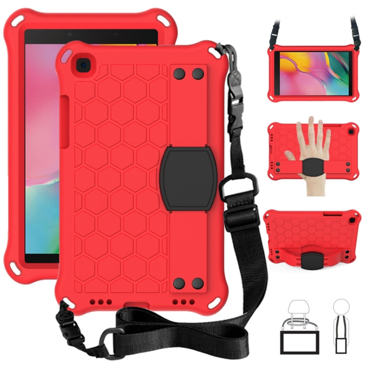 For  Galaxy Tab A8.0 T290 / T295（2019） Honeycomb Design EVA + PC Four Corner Anti Falling Flat Protective Shell With Straps