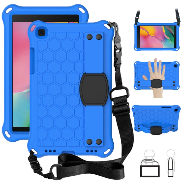 For  Galaxy Tab A8.0 T290 / T295（2019） Honeycomb Design EVA + PC Four Corner Anti Falling Flat Protective Shell With Straps