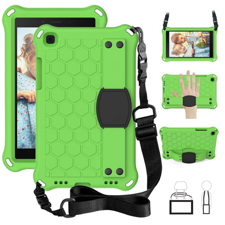 For  Galaxy Tab A8.0 T290 / T295（2019） Honeycomb Design EVA + PC Four Corner Anti Falling Flat Protective Shell With Straps