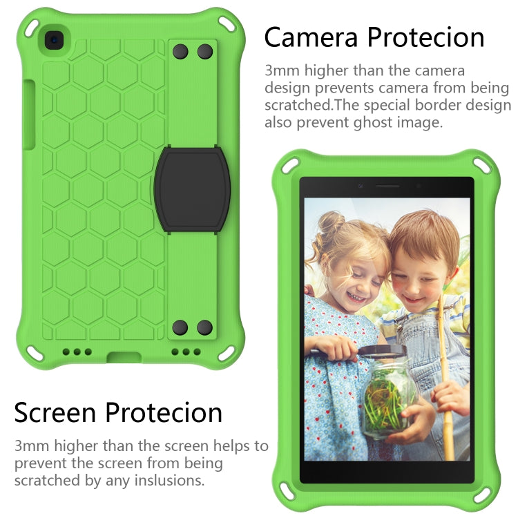 For  Galaxy Tab A8.0 T290 / T295（2019） Honeycomb Design EVA + PC Four Corner Anti Falling Flat Protective Shell With Straps