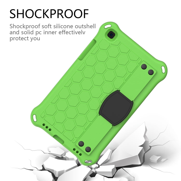 For  Galaxy Tab A8.0 T290 / T295（2019） Honeycomb Design EVA + PC Four Corner Anti Falling Flat Protective Shell With Straps