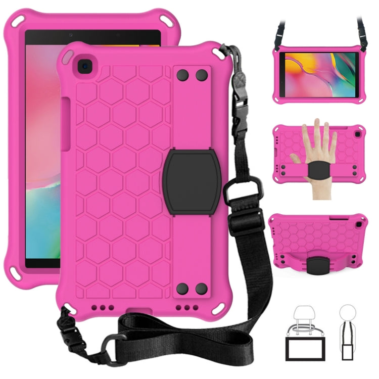 For  Galaxy Tab A8.0 T290 / T295（2019） Honeycomb Design EVA + PC Four Corner Anti Falling Flat Protective Shell With Straps