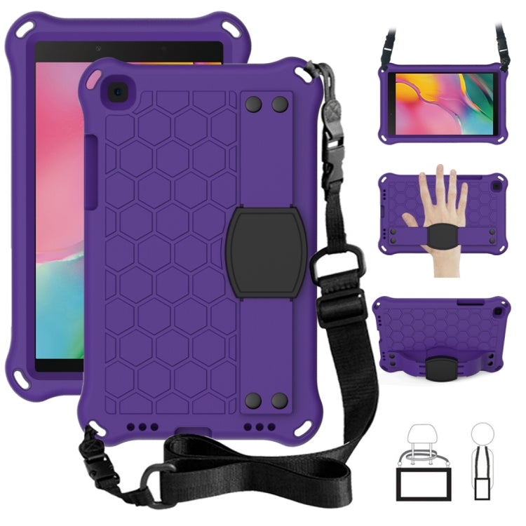 For  Galaxy Tab A8.0 T290 / T295（2019） Honeycomb Design EVA + PC Four Corner Anti Falling Flat Protective Shell With Straps