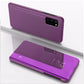For Galaxy S11 Plated Mirror Left and Right Flip Cover with Stand Mobile Phone Holster