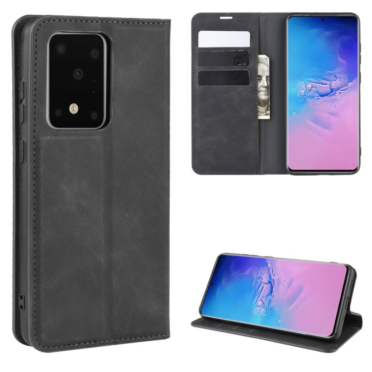 For Galaxy S11 Plus Retro-skin Business Magnetic Suction Leather Case with Holder & Card Slots & Wallet