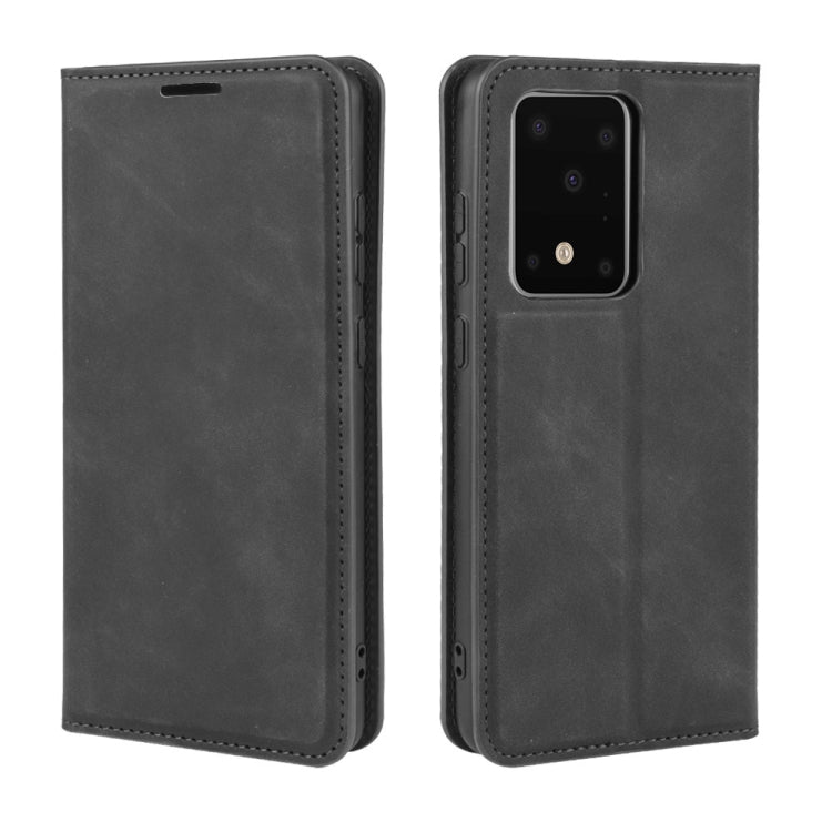 For Galaxy S11 Plus Retro-skin Business Magnetic Suction Leather Case with Holder & Card Slots & Wallet
