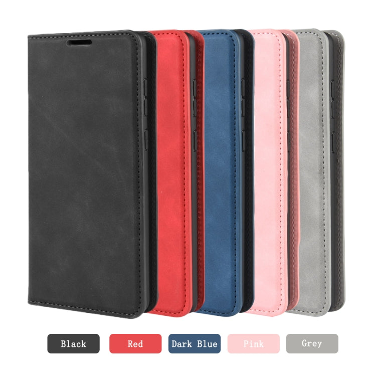 For Galaxy S11 Plus Retro-skin Business Magnetic Suction Leather Case with Holder & Card Slots & Wallet