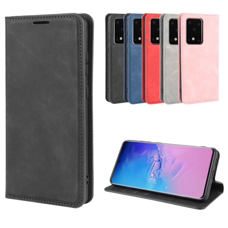 For Galaxy S11 Plus Retro-skin Business Magnetic Suction Leather Case with Holder & Card Slots & Wallet