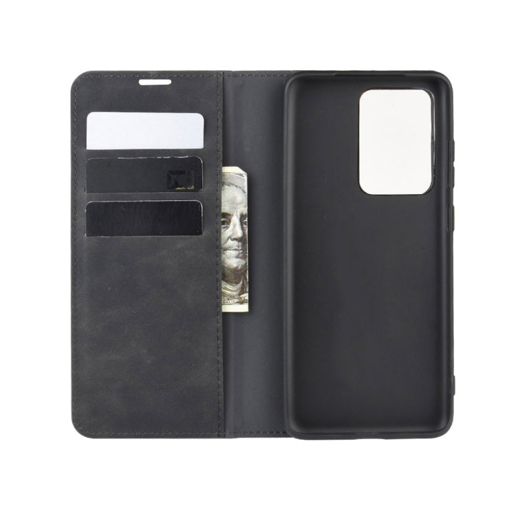 For Galaxy S11 Plus Retro-skin Business Magnetic Suction Leather Case with Holder & Card Slots & Wallet