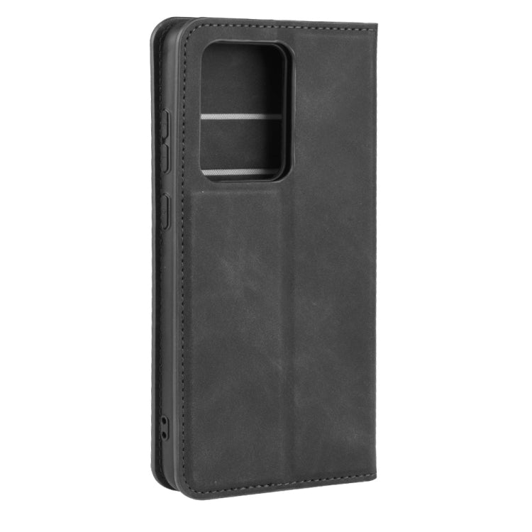For Galaxy S11 Plus Retro-skin Business Magnetic Suction Leather Case with Holder & Card Slots & Wallet