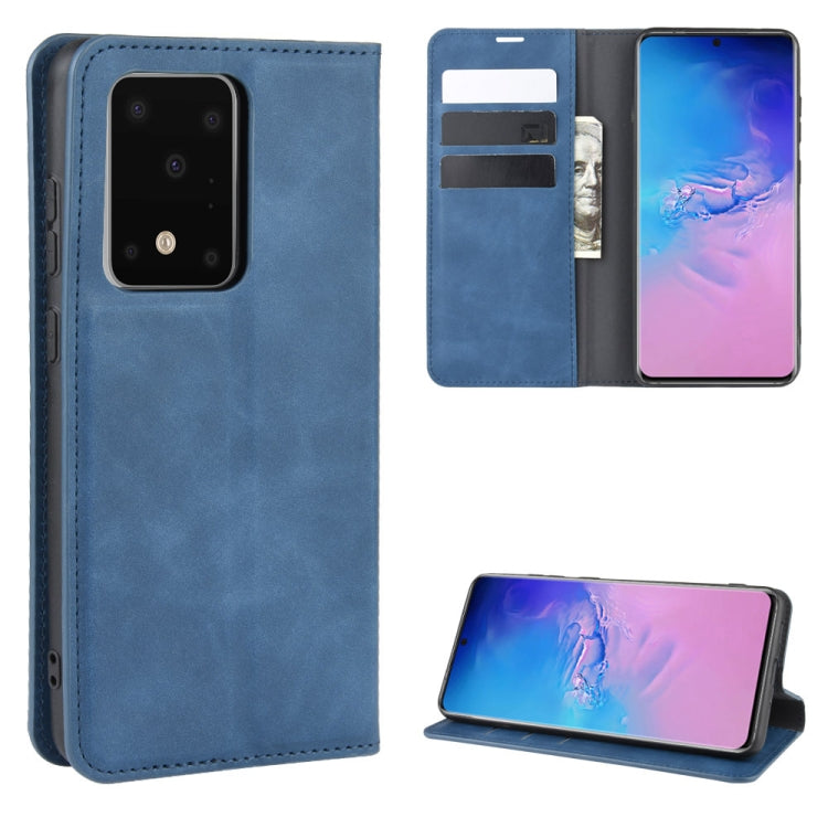For Galaxy S11 Plus Retro-skin Business Magnetic Suction Leather Case with Holder & Card Slots & Wallet