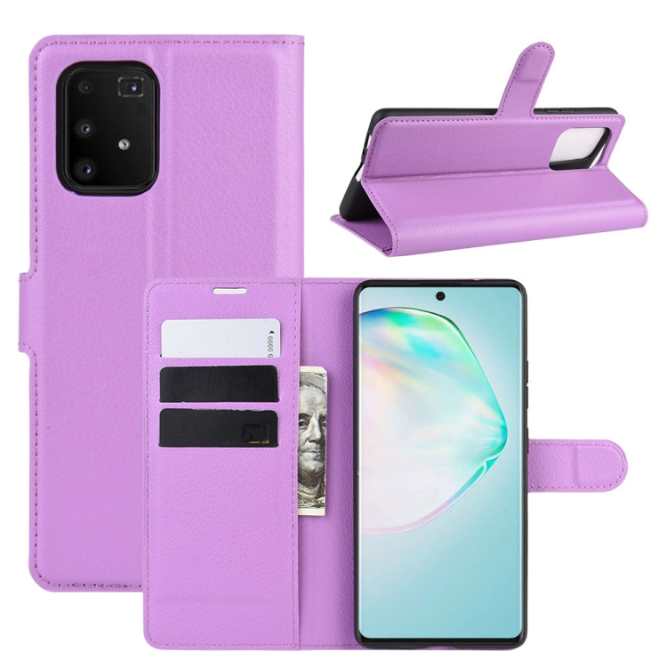 For Galaxy A91 / M80s / S10 Lite  Litchi Texture Horizontal Flip Protective Case with Holder & Card Slots & Wallet
