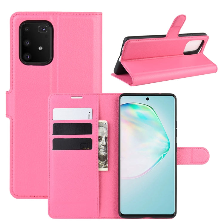For Galaxy A91 / M80s / S10 Lite  Litchi Texture Horizontal Flip Protective Case with Holder & Card Slots & Wallet