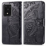 For Samsung Galaxy S11 Plus Butterfly Love Flower Embossed Horizontal Flip Leather Case with Bracket / Card Slot / Wallet / Lanyard
