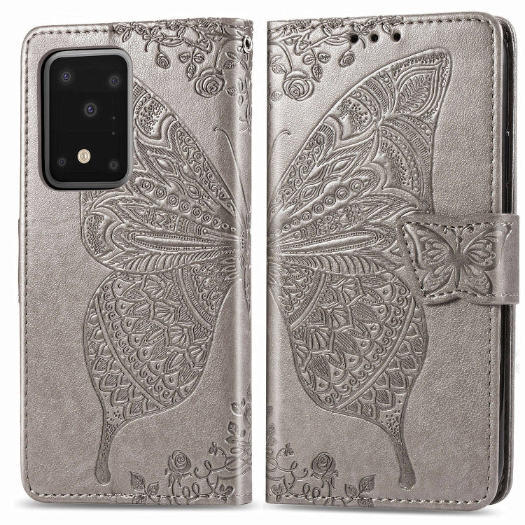 For Samsung Galaxy S11 Plus Butterfly Love Flower Embossed Horizontal Flip Leather Case with Bracket / Card Slot / Wallet / Lanyard