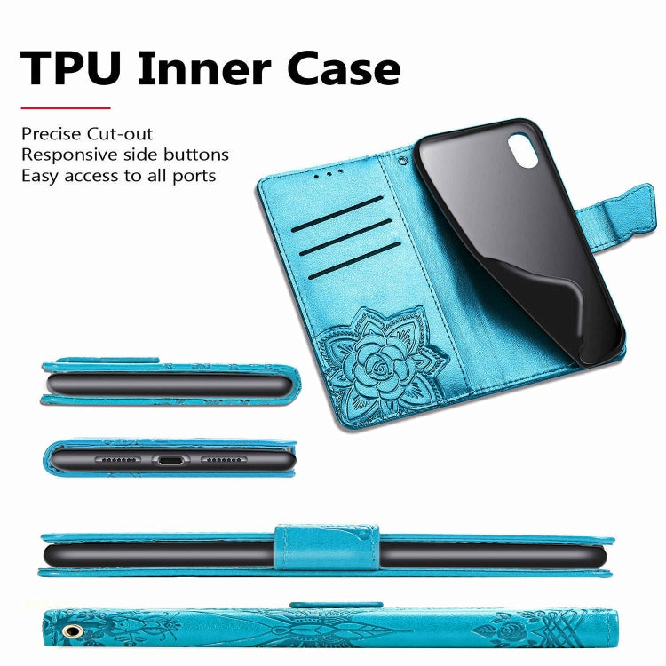 For Galaxy A71 Butterfly Love Flower Embossed Horizontal Flip Leather Case with Bracket / Card Slot / Wallet / Lanyard