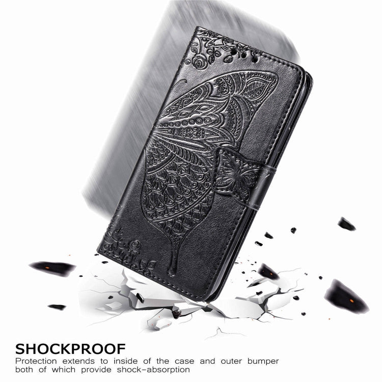 For Galaxy A71 Butterfly Love Flower Embossed Horizontal Flip Leather Case with Bracket / Card Slot / Wallet / Lanyard