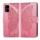 For Galaxy A71 Butterfly Love Flower Embossed Horizontal Flip Leather Case with Bracket / Card Slot / Wallet / Lanyard