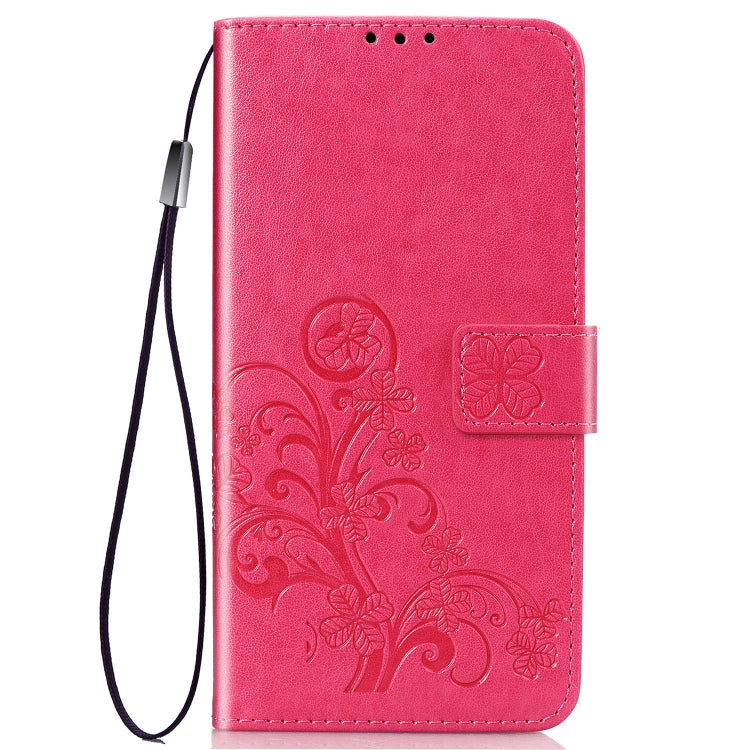 Lucky Clover Pressed Flowers Pattern Leather Case with Holder & Card Slots & Wallet & Hand Strap