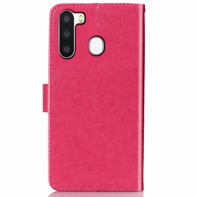 Lucky Clover Pressed Flowers Pattern Leather Case with Holder & Card Slots & Wallet & Hand Strap