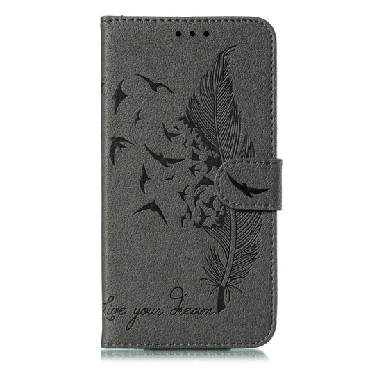 Litchi Texture Feather Embossing Horizontal Flip PU Leather Case with Holder & Card Slots & Wallet & Photo Frame & Lanyard