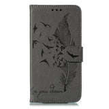 Litchi Texture Feather Embossing Horizontal Flip PU Leather Case with Holder & Card Slots & Wallet & Photo Frame & Lanyard