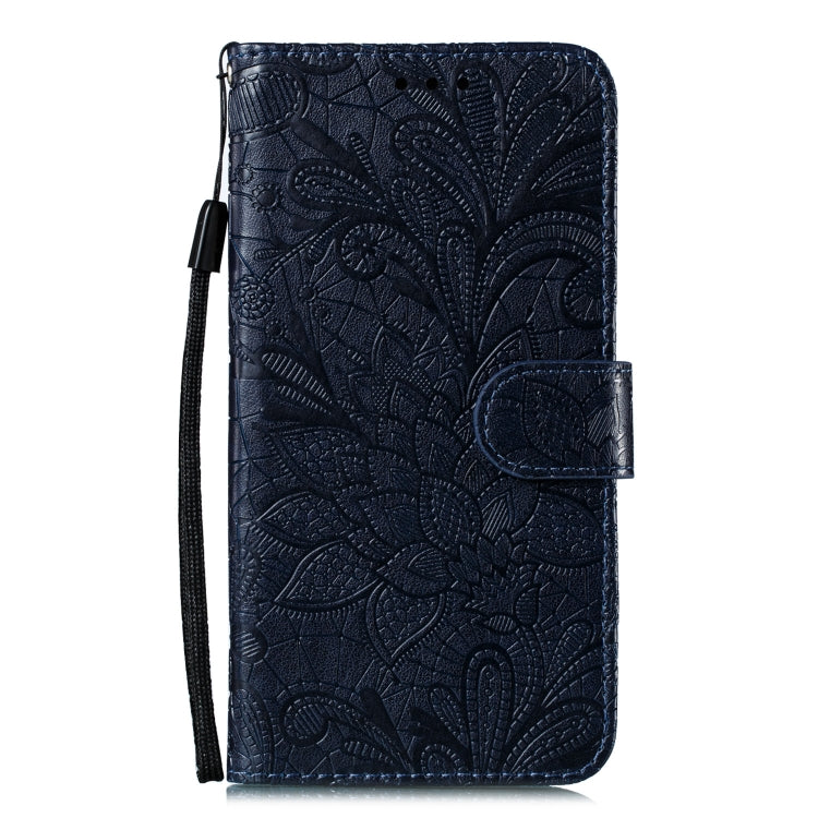 Lace Flower Embossing Pattern Horizontal Flip PU Leather Case with Holder & Card Slots & Wallet & Photo Frame & Lanyard