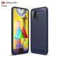 For Galaxy M31 Brushed Texture Carbon Fiber TPU Case