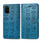 For Galaxy S20 Plus Cute Cat and Dog Embossed Horizontal Flip Leather Case with Bracket / Card Slot / Wallet / Lanyard