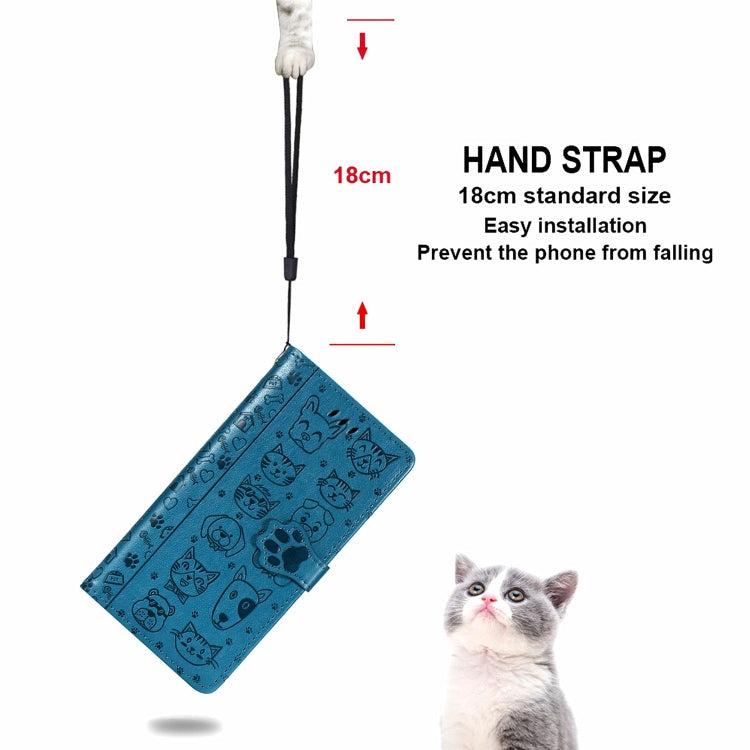 For Galaxy S20 Plus Cute Cat and Dog Embossed Horizontal Flip Leather Case with Bracket / Card Slot / Wallet / Lanyard