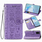 For Galaxy S20 Plus Cute Cat and Dog Embossed Horizontal Flip Leather Case with Bracket / Card Slot / Wallet / Lanyard