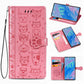 For  Galaxy Note 10 Pro Cute Cat and Dog Embossed Horizontal Flip Leather Case with Bracket / Card Slot / Wallet / Lanyard