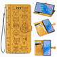 For  Galaxy Note 10 Pro Cute Cat and Dog Embossed Horizontal Flip Leather Case with Bracket / Card Slot / Wallet / Lanyard