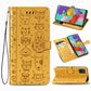 For Galaxy A71 Cute Cat and Dog Embossed Horizontal Flip Leather Case with Bracket / Card Slot / Wallet / Lanyard