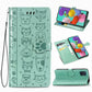 For Galaxy A71 Cute Cat and Dog Embossed Horizontal Flip Leather Case with Bracket / Card Slot / Wallet / Lanyard