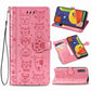 For Galaxy A70/A70S Cute Cat and Dog Embossed Horizontal Flip Leather Case with Bracket / Card Slot / Wallet / Lanyard