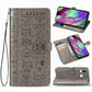 For Galaxy A40 Cute Cat and Dog Embossed Horizontal Flip Leather Case with Bracket / Card Slot / Wallet / Lanyard