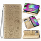 For Galaxy A40 Cute Cat and Dog Embossed Horizontal Flip Leather Case with Bracket / Card Slot / Wallet / Lanyard