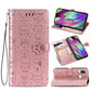 For Galaxy A40 Cute Cat and Dog Embossed Horizontal Flip Leather Case with Bracket / Card Slot / Wallet / Lanyard
