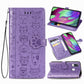 For Galaxy A40 Cute Cat and Dog Embossed Horizontal Flip Leather Case with Bracket / Card Slot / Wallet / Lanyard